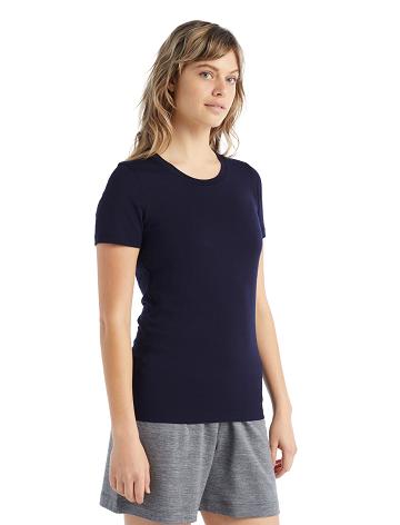 Midnight Navy Icebreaker Merino Tech Lite II Short Sleeve Women's T Shirts | AU 1577NWYB